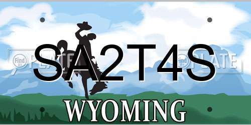SA2T4S Wyoming License Plate
