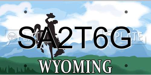 SA2T6G Wyoming License Plate