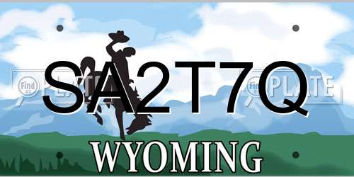 SA2T7Q Wyoming License Plate