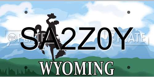 SA2Z0Y Wyoming License Plate