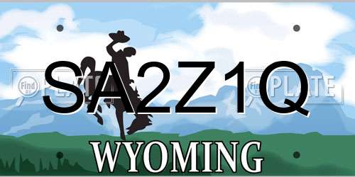 SA2Z1Q Wyoming License Plate