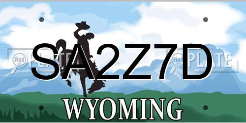 SA2Z7D Wyoming License Plate