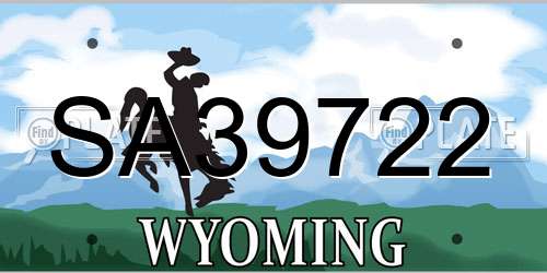 SA39722 Wyoming License Plate