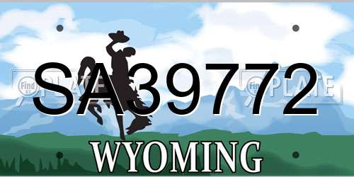 SA39772 Wyoming License Plate