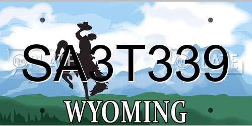 SA3T339 Wyoming License Plate