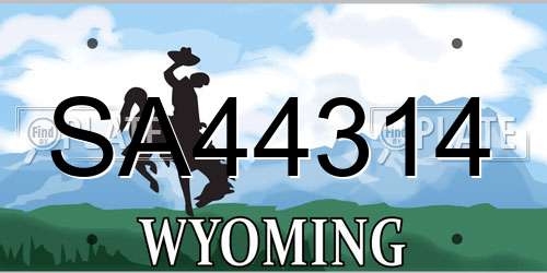 SA44314 Wyoming License Plate