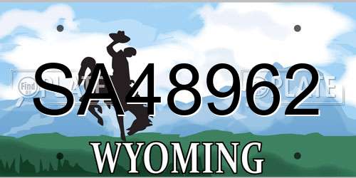SA48962 Wyoming License Plate