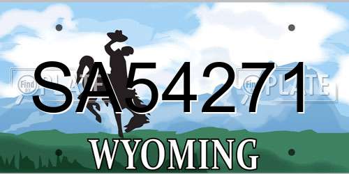 SA54271 Wyoming License Plate