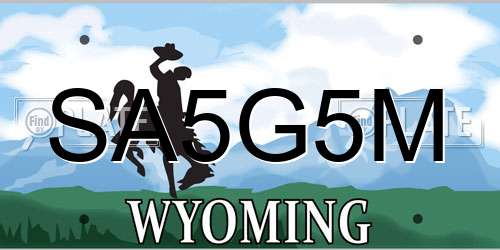 SA5G5M Wyoming License Plate