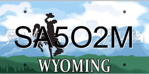 SA5O2M Wyoming License Plate