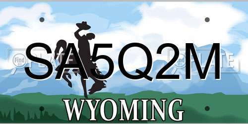 SA5Q2M Wyoming License Plate