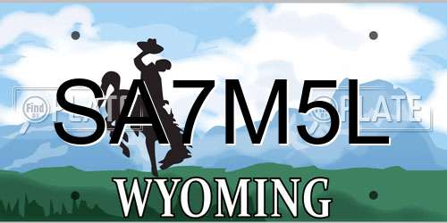 SA7M5L Wyoming License Plate