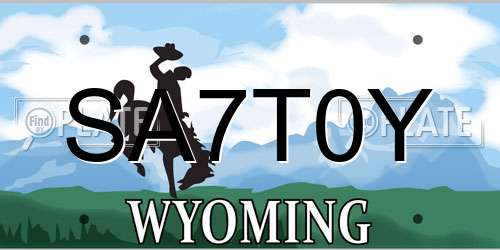 SA7T0Y Wyoming License Plate