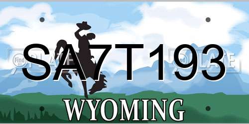 SA7T193 Wyoming License Plate