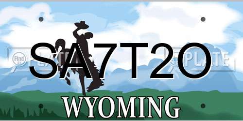 SA7T2O Wyoming License Plate