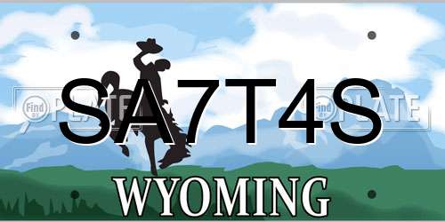 SA7T4S Wyoming License Plate