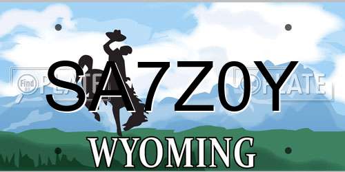 SA7Z0Y Wyoming License Plate