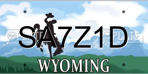 SA7Z1D Wyoming License Plate