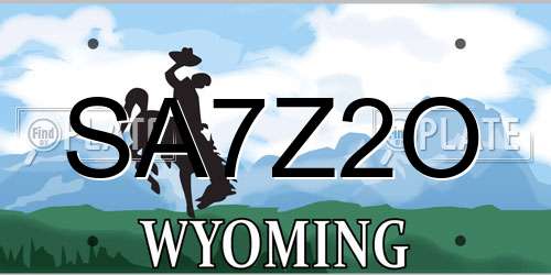 SA7Z2O Wyoming License Plate