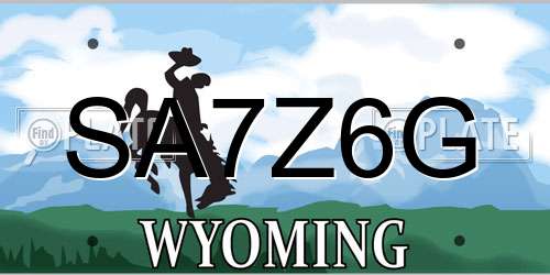 SA7Z6G Wyoming License Plate