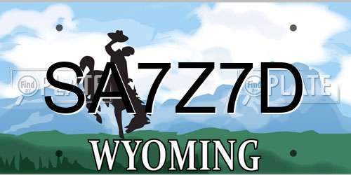 SA7Z7D Wyoming License Plate