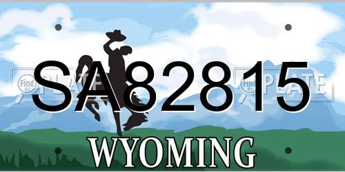 SA82815 Wyoming License Plate