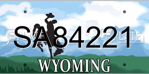 SA84221 Wyoming License Plate