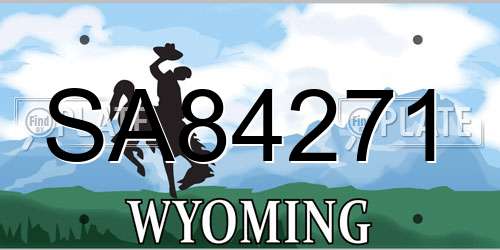 SA84271 Wyoming License Plate