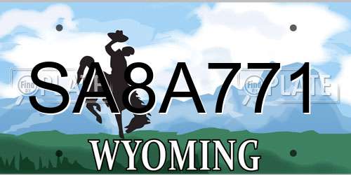 SA8A771 Wyoming License Plate