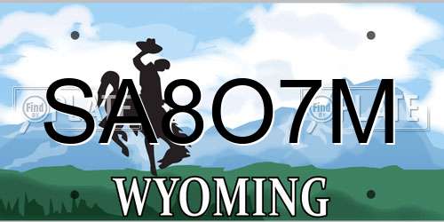 SA8O7M Wyoming License Plate