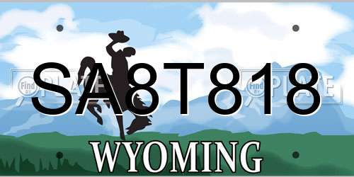 SA8T818 Wyoming License Plate