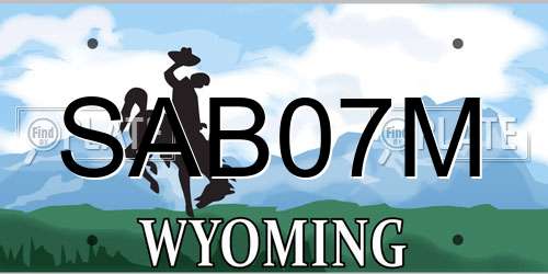 SAB07M Wyoming License Plate