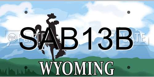 SAB13B Wyoming License Plate