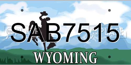 SAB7515 Wyoming License Plate