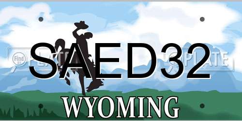 SAED32 Wyoming License Plate