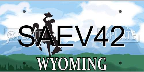 SAEV42 Wyoming License Plate