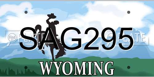 SAG295 Wyoming License Plate