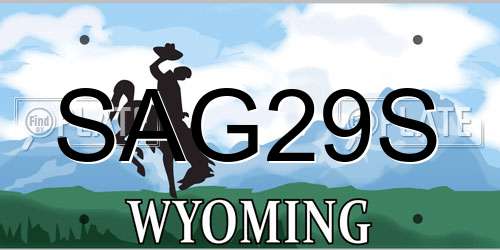 SAG29S Wyoming License Plate