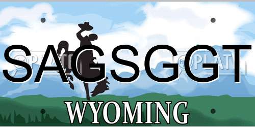 SAGSGGT Wyoming License Plate