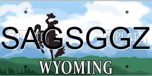 SAGSGGZ Wyoming License Plate