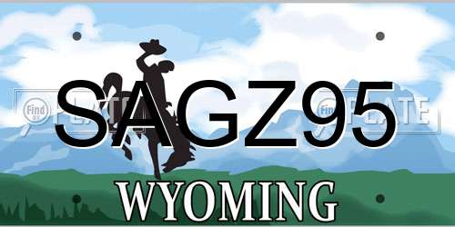 SAGZ95 Wyoming License Plate