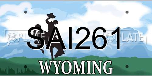 SAI261 Wyoming License Plate