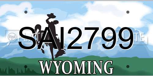 SAI2799 Wyoming License Plate