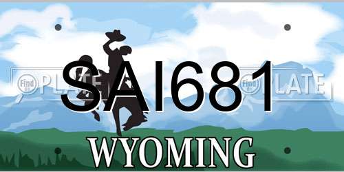 SAI681 Wyoming License Plate