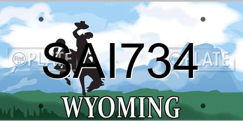SAI734 Wyoming License Plate