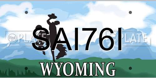 SAI76I Wyoming License Plate