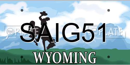SAIG51 Wyoming License Plate