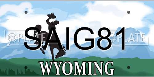 SAIG81 Wyoming License Plate
