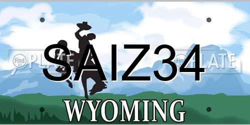 SAIZ34 Wyoming License Plate
