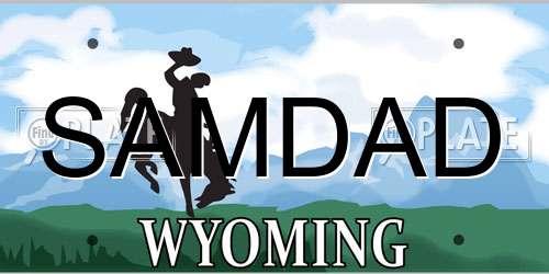 SAMDAD Wyoming License Plate